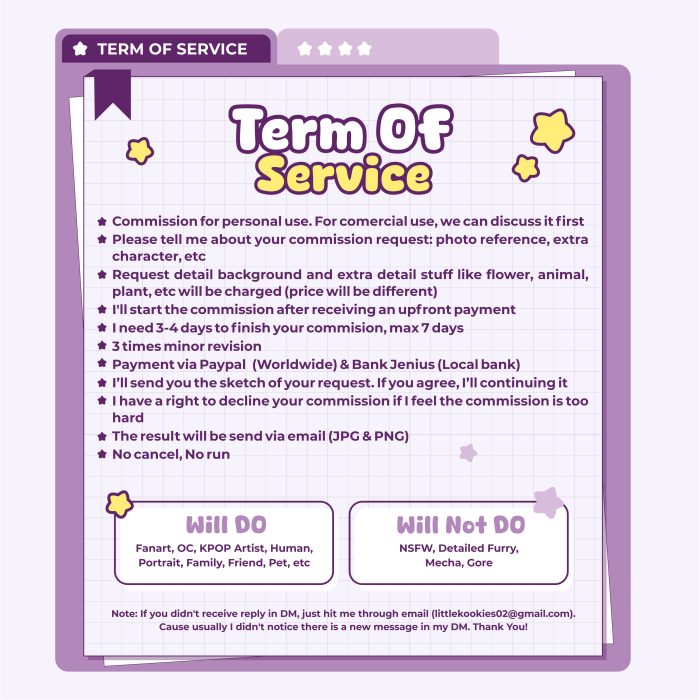 Terms dan conditions komisi